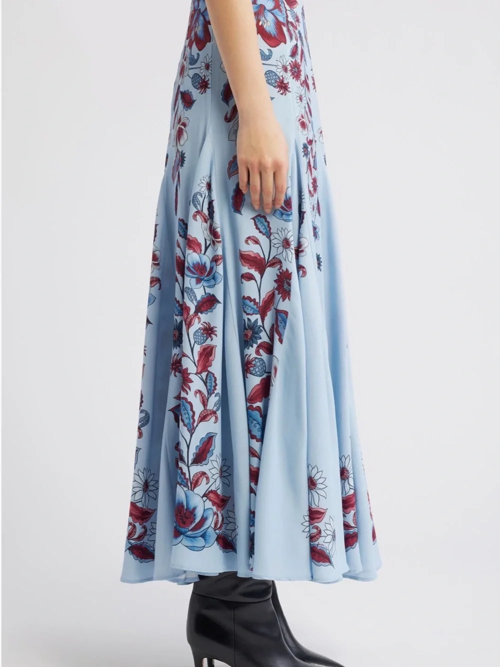 Farm Rio Marcelle Soft Blue Maxi Skirt, Medium